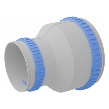 СПВ ПЭ МП-160/110 муфта переходная из АБС-пластика для СПВ ПЭ с 2 фиксирующими кольцами, с D160 на D110 СПВ ПЭ МП-160/110 муфта переходная из АБС-пластика для СПВ ПЭ с 2 фиксирующими кольцами, с D160 на D110