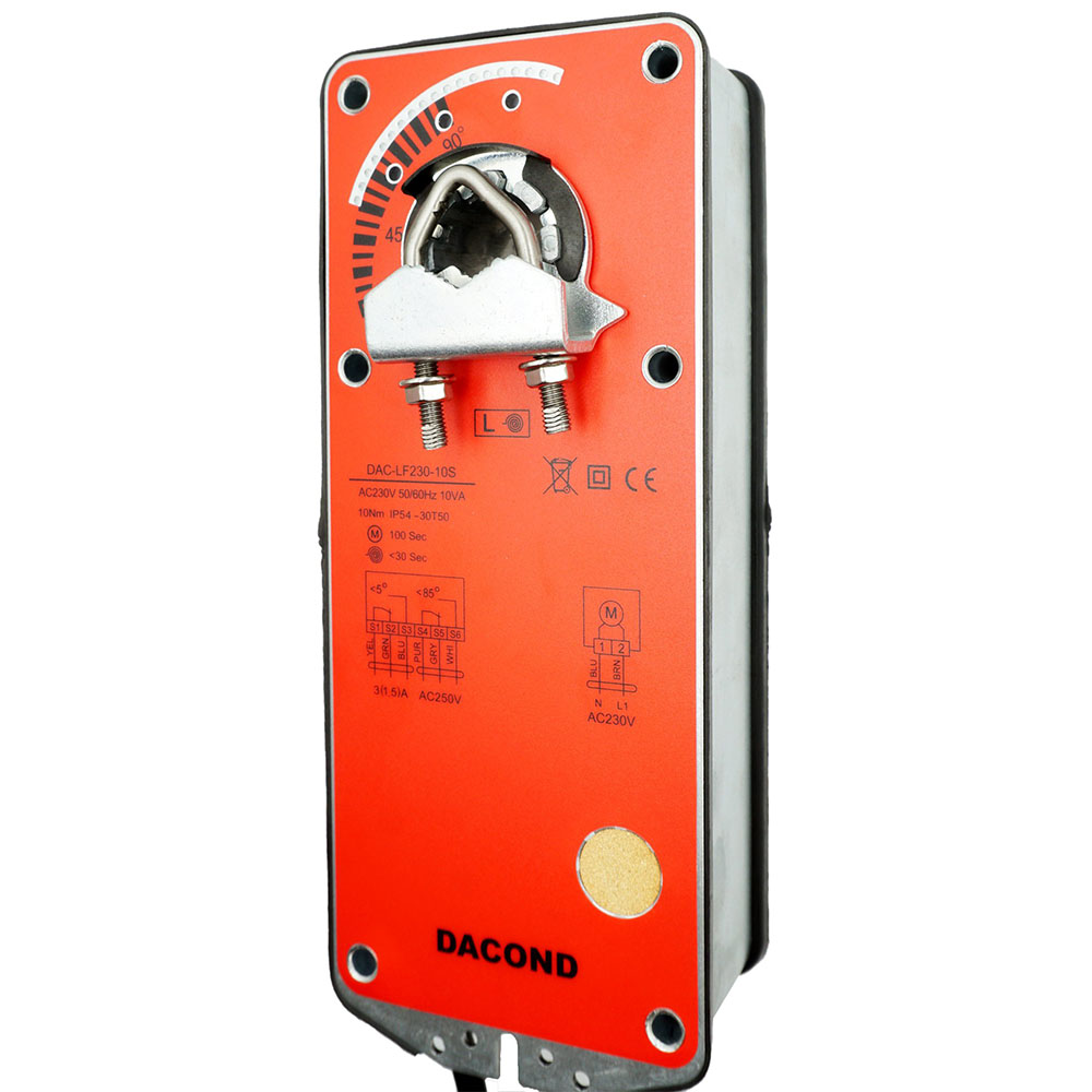 Электропривод DACOND DAC-LF24-20S (20 Н·м, 24 В, с возвратной пружиной)
