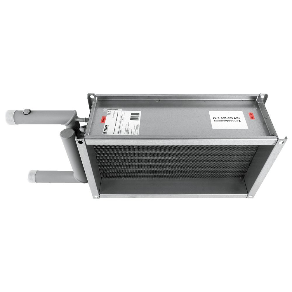 Водяной нагреватель для прямоугольных каналов ZILON ZWS 400x200-3